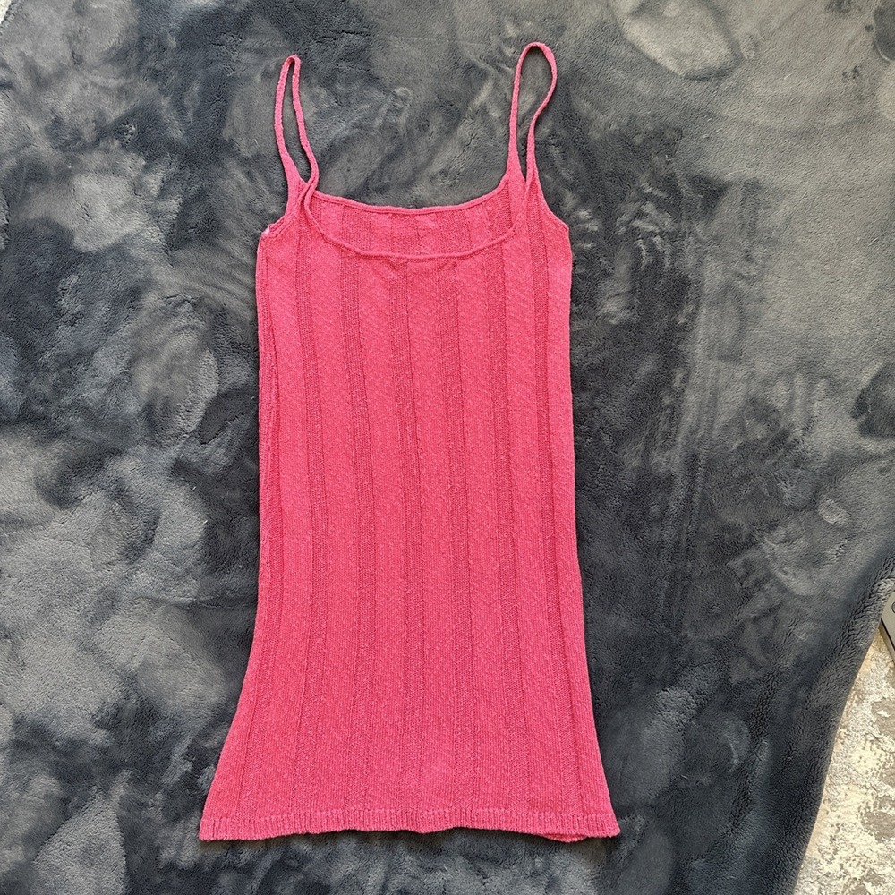 Free People Pink Knit Mini Slip Dress